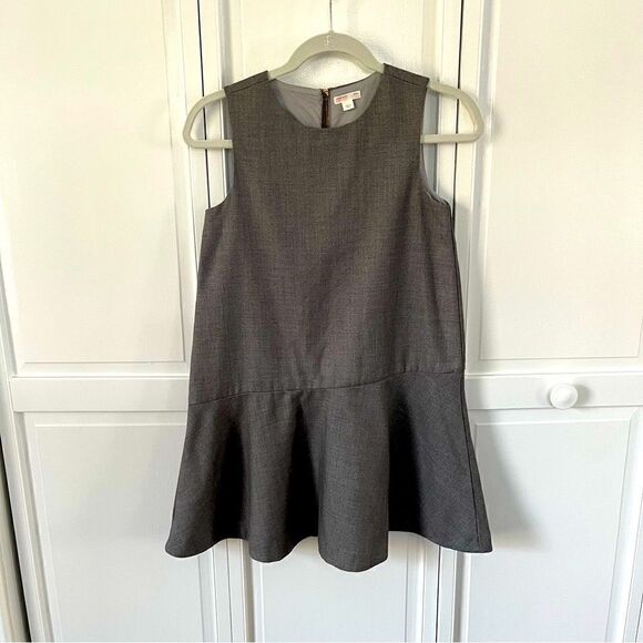 J. Crew Crewcuts Everyday Sleeveless Uniform Jumper Gray Dress Girls Size 10 - Picture 1 of 4